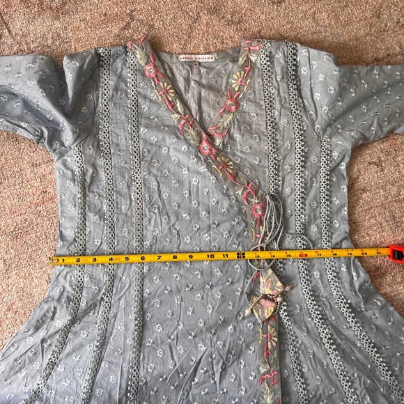 Ansab Jahangir Sky Blue Floral Embroidered Anarkali 3-Piece Size S | Pakistani - Picture 8 of 9